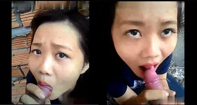 Nhân tình liếm cậu bé ở vườn sau nhà